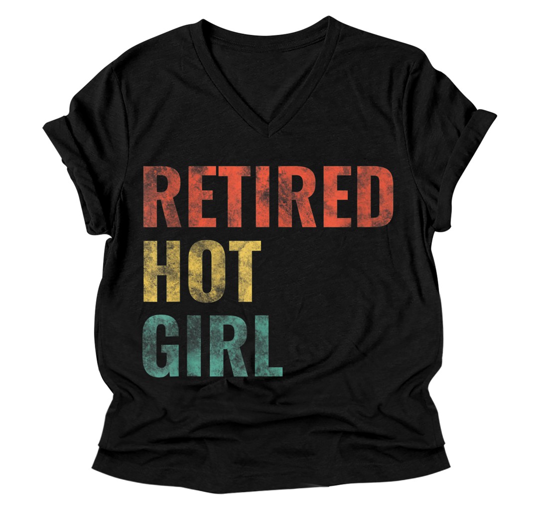Personalized retired hot girl V-Neck T-Shirt