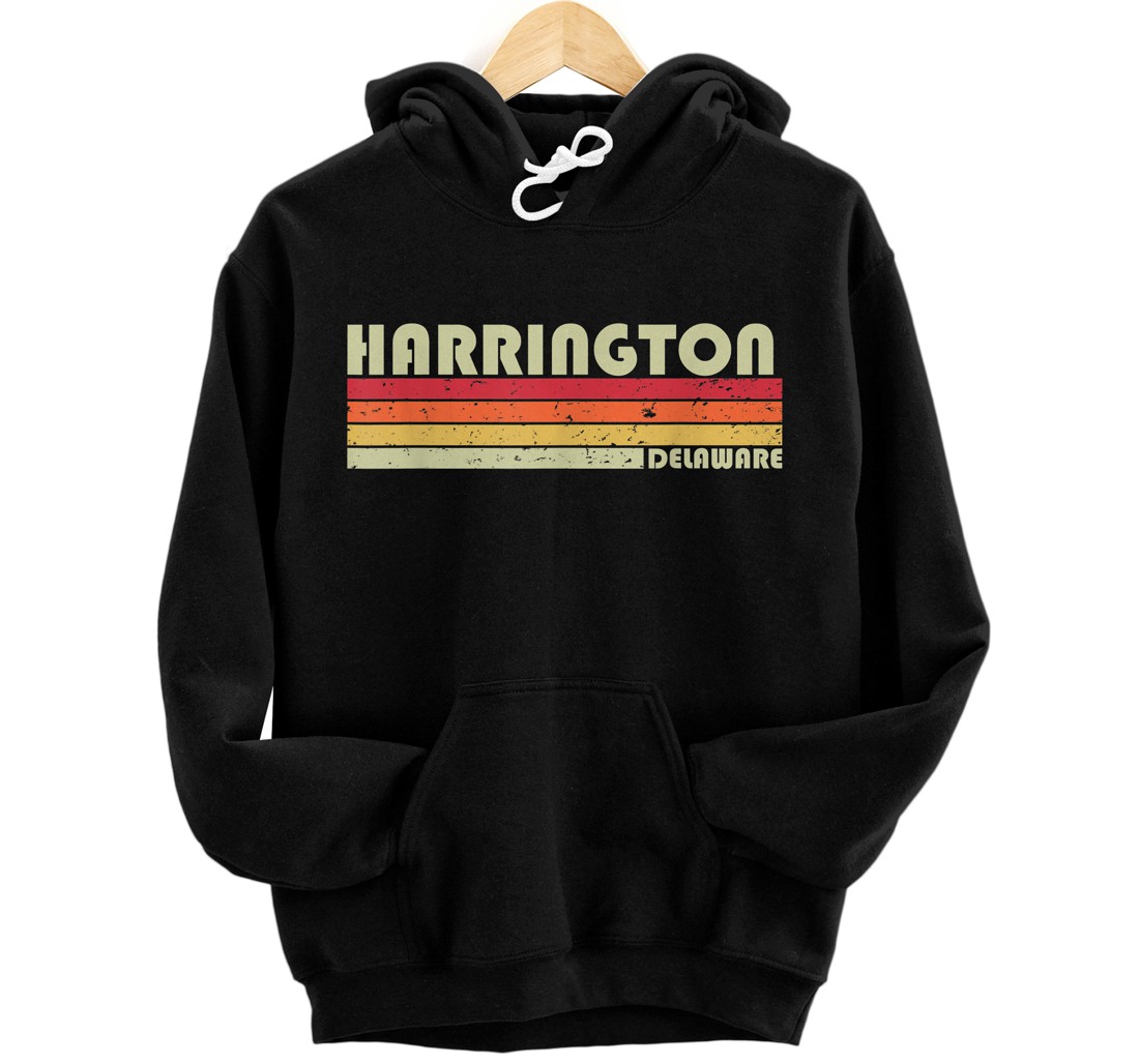 Personalized HARRINGTON DE DELAWARE Funny City Home Roots Gift Retro 80s Pullover Hoodie