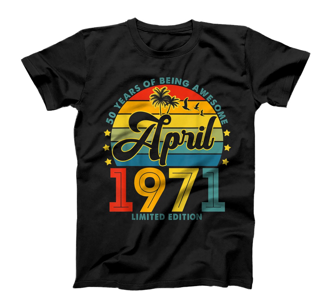 Personalized 50 Years Old Birthday Awesome Since April 1971 50th Birthday T-Shirt, Kid T-Shirt