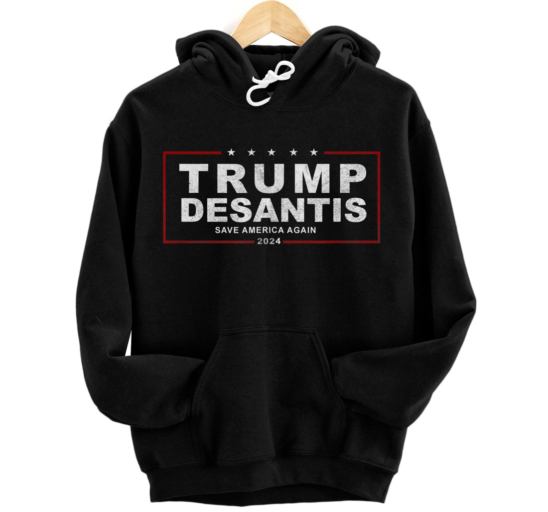 Personalized Trump DeSantis 2024 USA Election Campaign Pullover Hoodie