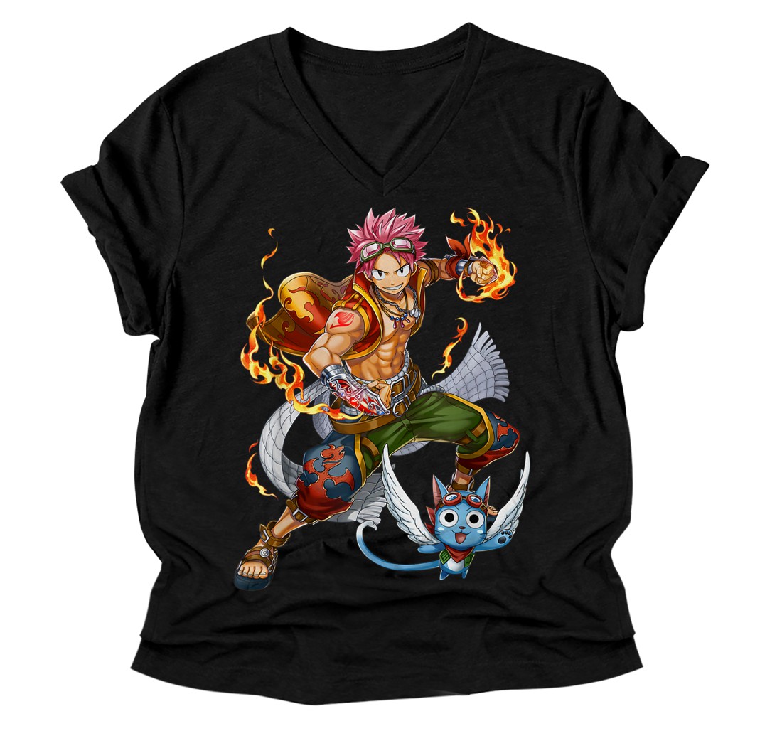 Personalized Japanese Fantasy Anime Tails Fairy Characters Awesome Design V-Neck T-Shirt