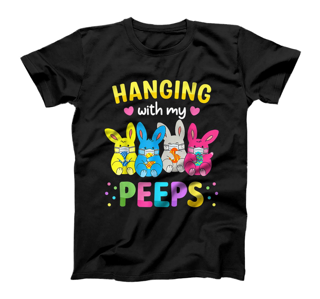 Personalized Hanging With My Peeps Shirt Colorful Bunny Easter day Gifts T-Shirt, Kid T-Shirt