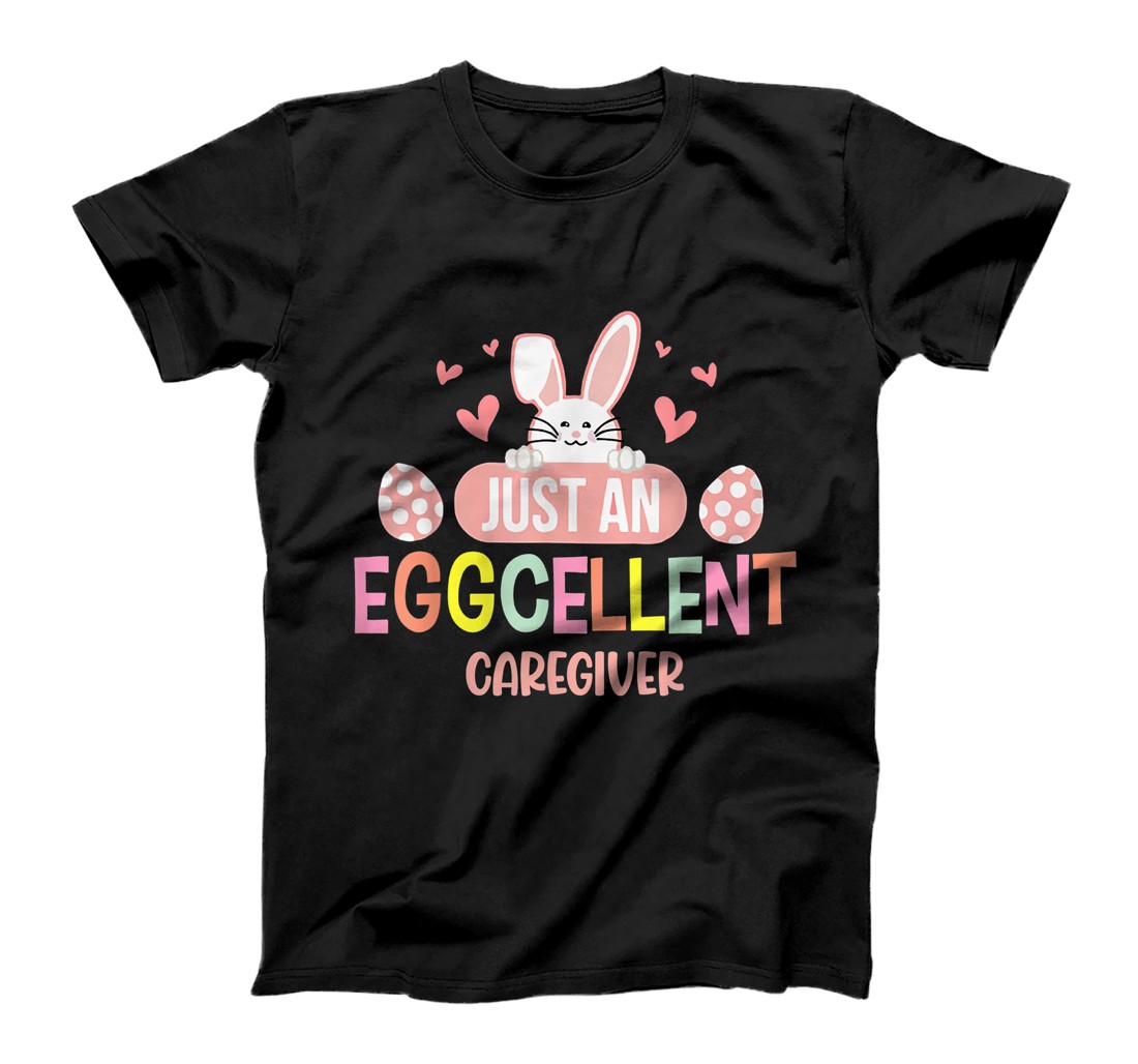 Personalized Just An Eggcellent Caregiver Rabbit Egg Easter Day T-Shirt, Kid T-Shirt