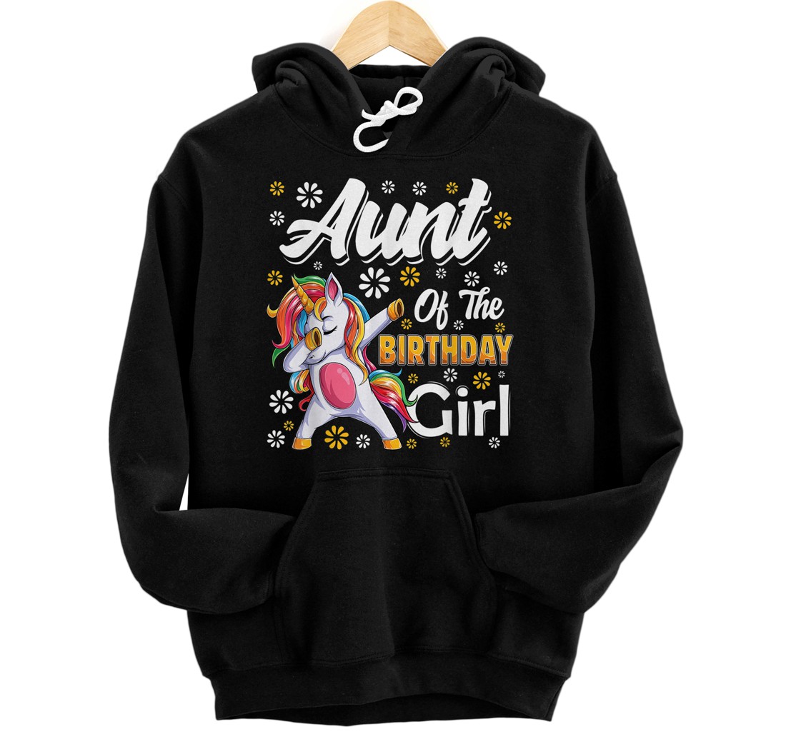 Personalized awesome dabbing unicorn birthday Aunt Family Matching Pullover Hoodie