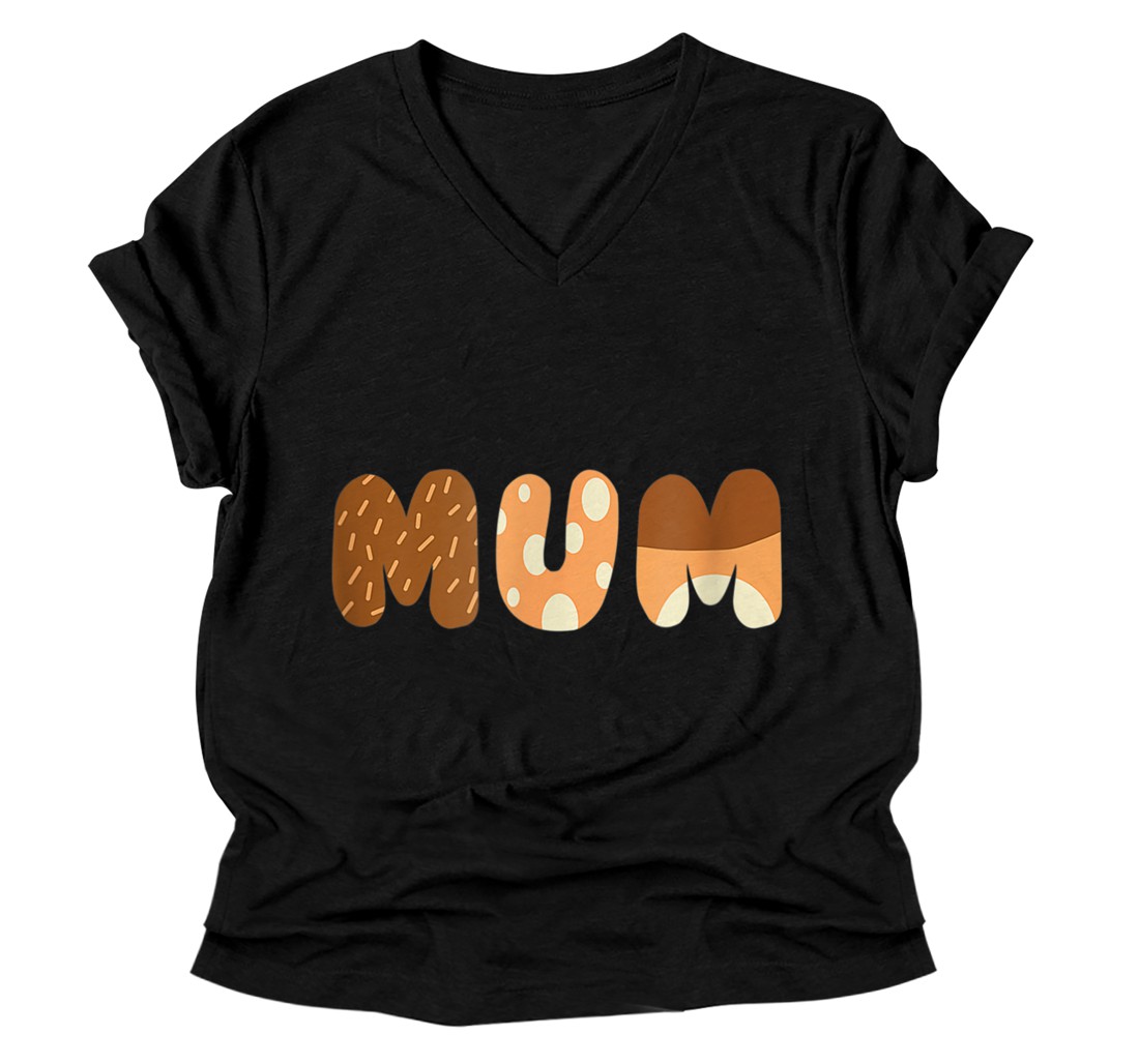 Personalized Bluey Müüm Ladies Tee moms on Mother's Day Chili Women's V-Neck T-Shirt
