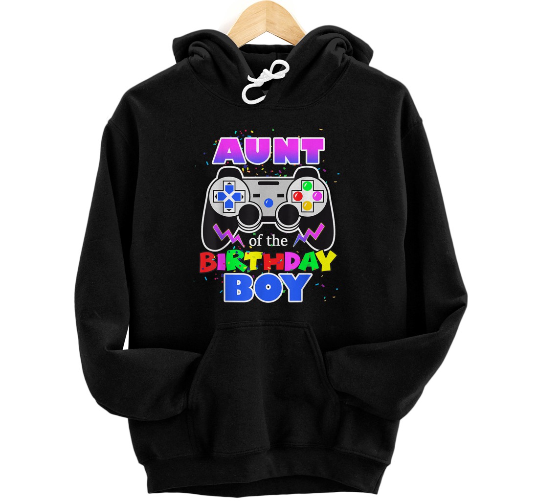 Personalized Aunt of the Birthday Boy Video Gamer Birthday Party Auntie Pullover Hoodie