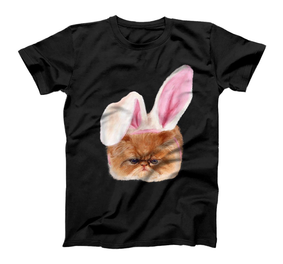 Personalized Funny Easter Persian Cat Bunny Ears Adorable Cat Face Fluffy T-Shirt, Kid T-Shirt