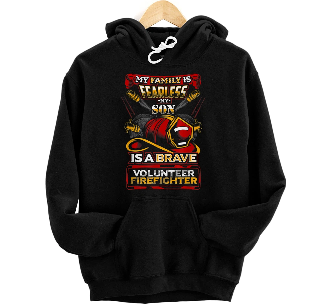 Personalized My Son is a Volunteer Firefighter Pullover Hoodie