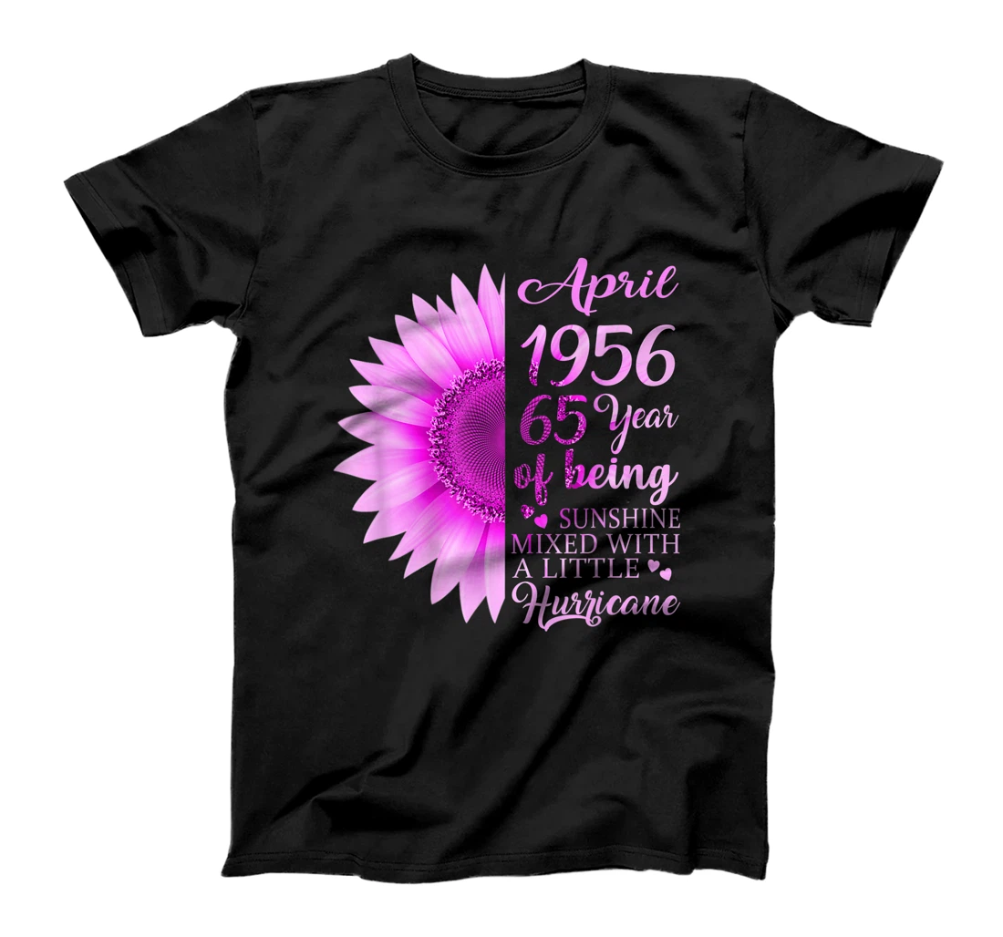 Personalized April Girl 1956 TShirt 65 Years Old 65th Birthday Gift T-Shirt, Women T-Shirt