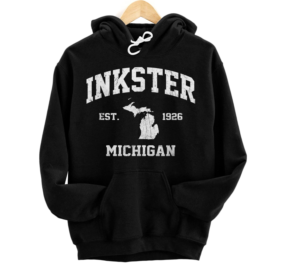 Personalized Inkster Michigan MI vintage state Athletic style Pullover Hoodie