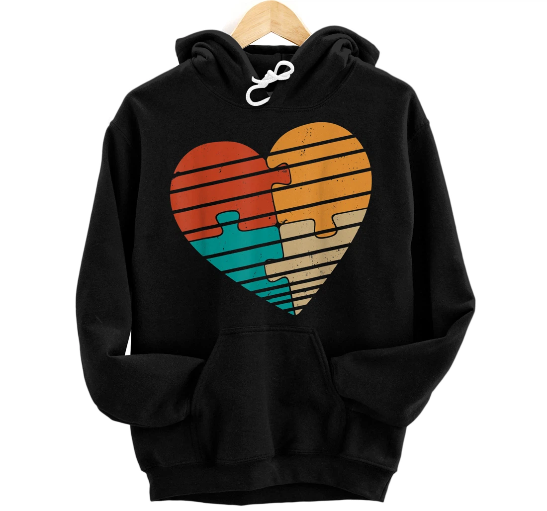 Personalized Puzzles Heart Love Autism Awareness Mom Dad Teacher Parents Pullover Hoodie