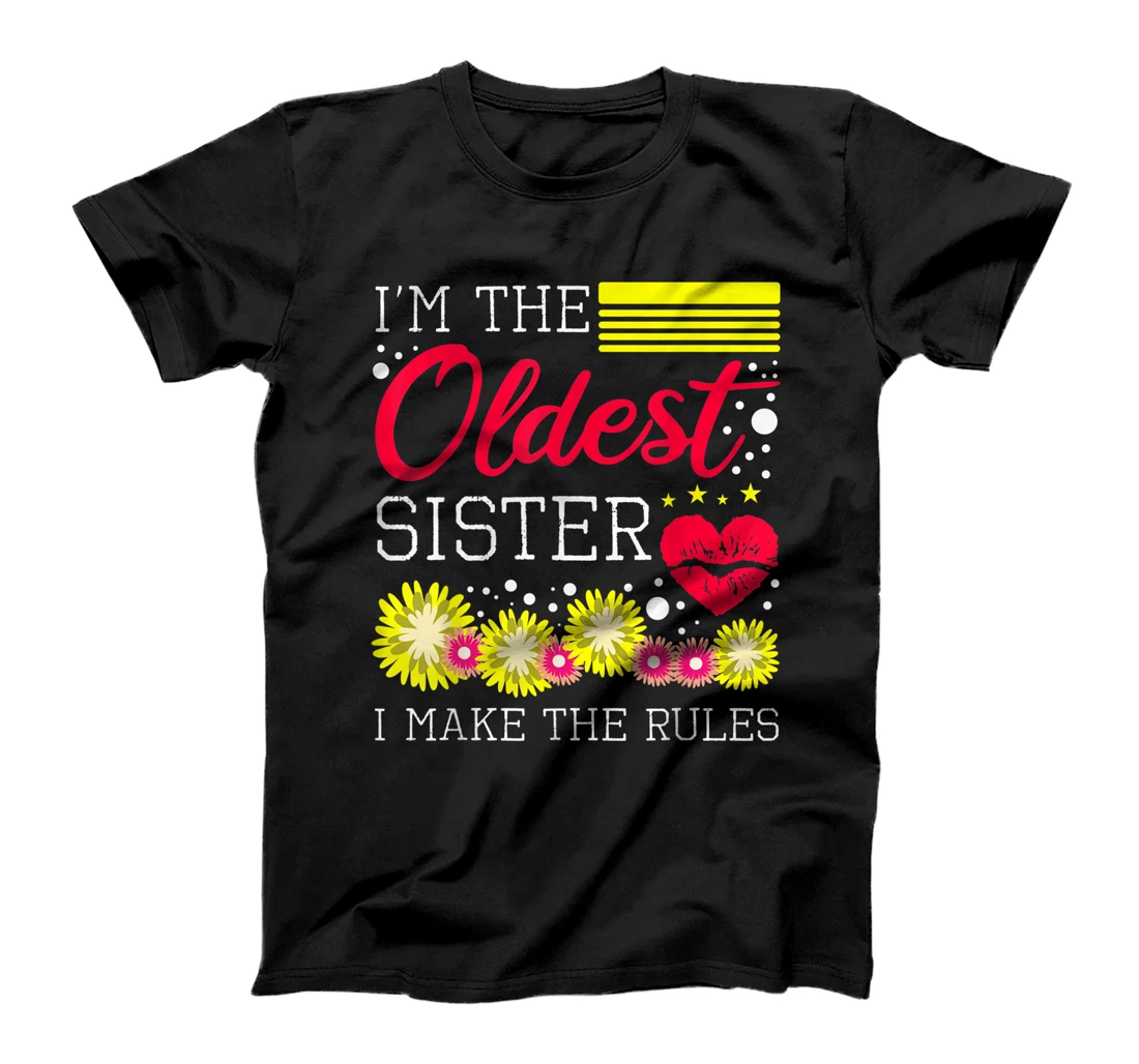 Personalized I'm The Youngest Sister I Make The Rules Siblings Sis Floral T-Shirt, Kid T-Shirt and Women T-Shirt