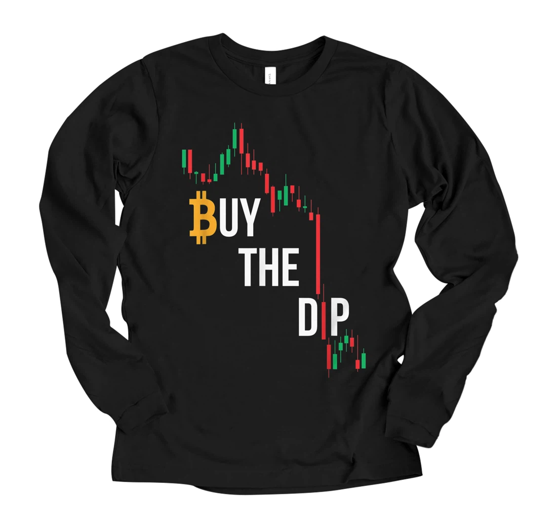 Personalized Buy The Dip - Bitcoin Cryptocurrency Long Sleeve T-Shirt