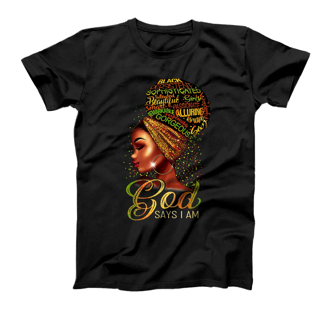 Personalized African American Girl God Says I Am Black Pride T-Shirt, Kid T-Shirt and Women T-Shirt