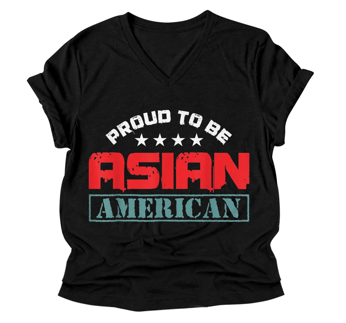 Personalized Proud To Be Asian American Asian American V-Neck T-Shirt