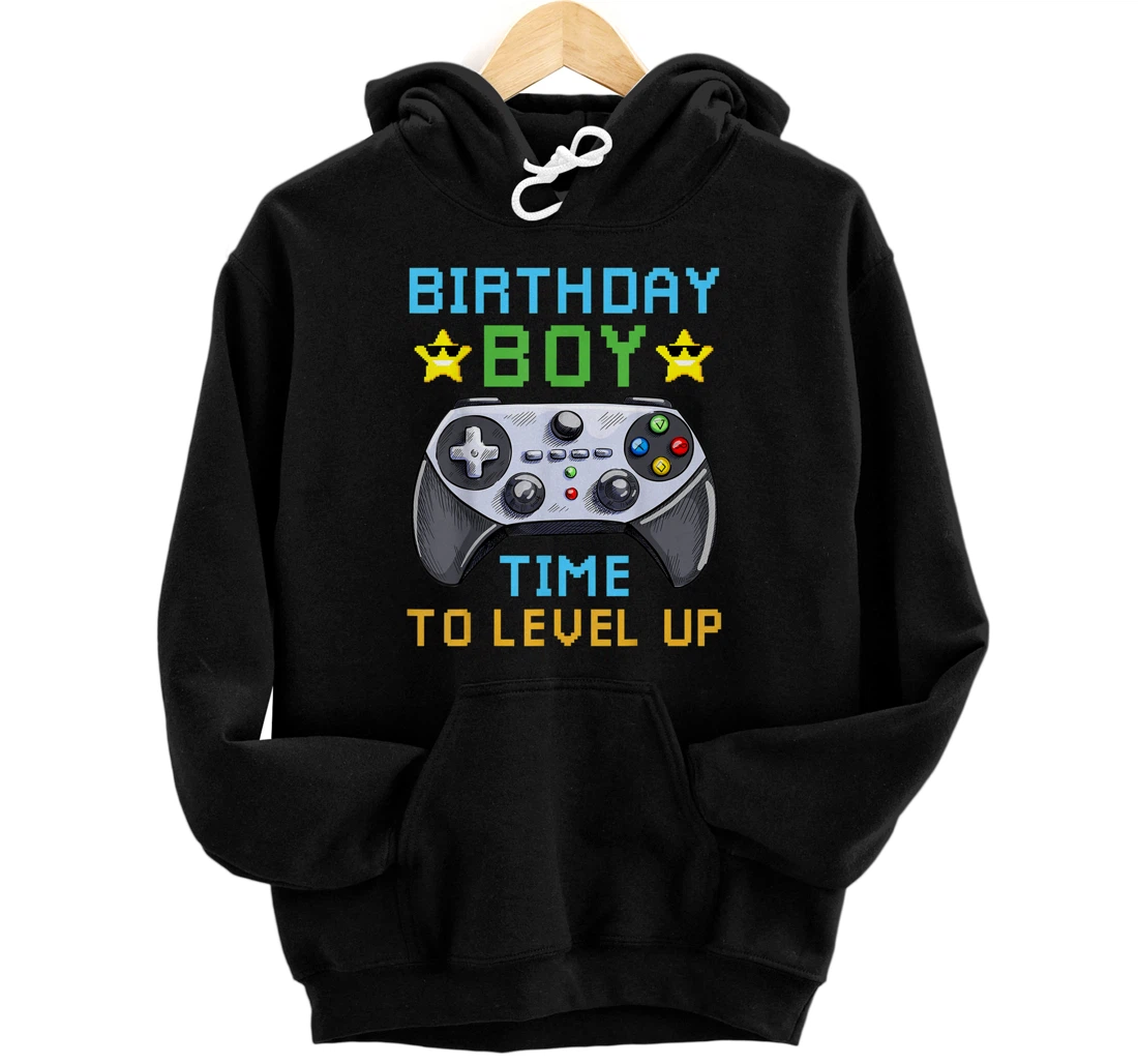 Personalized Birthday Boy Time To Level Up Video Game Birthday Party Boy Pullover Hoodie