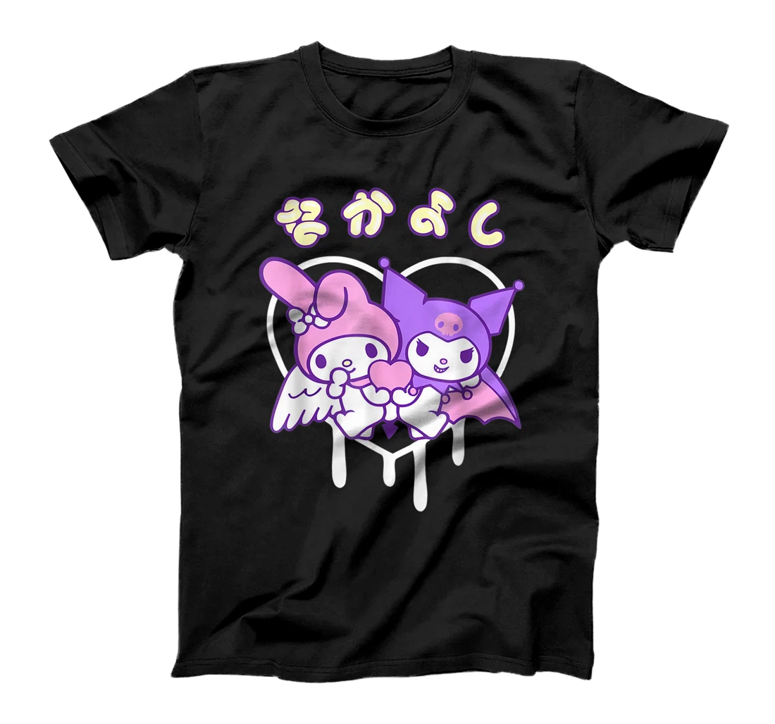 Personalized My Valentines Melody and Kuromi Drip Heart Valentines T-Shirt, Women T-Shirt