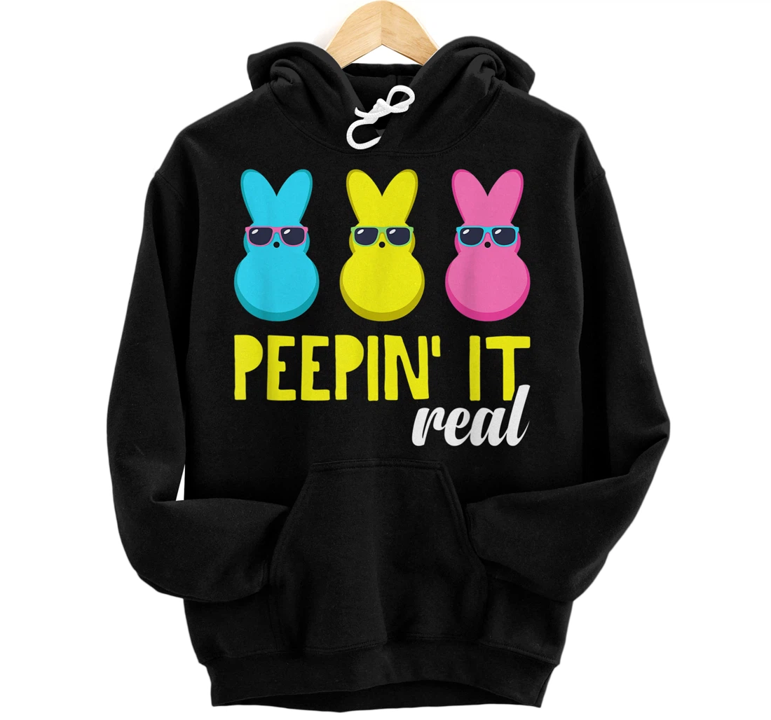 Personalized Peepin It Real T Shirt Peeps Easter Day 2021 Egg Hunt Funny Pullover Hoodie