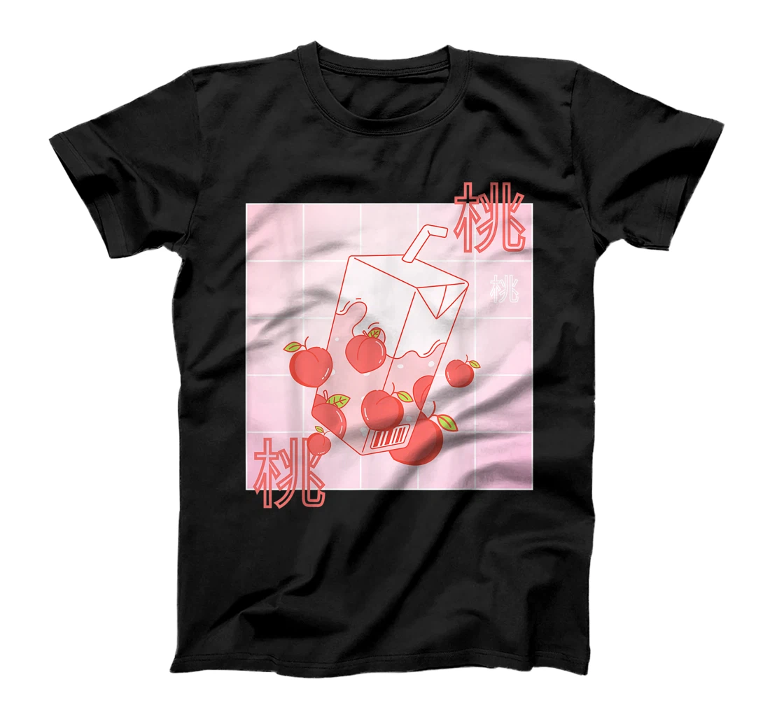 Personalized Funny Retro 90s Japanese Kawaii Pink Peach Milk Juice Carton T-Shirt, Women T-Shirt