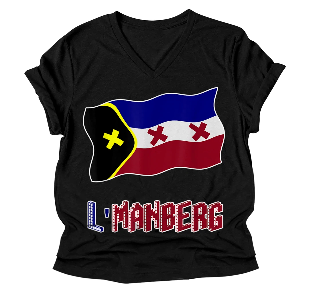 Personalized L'Manburg Flag Merch V-Neck T-Shirt