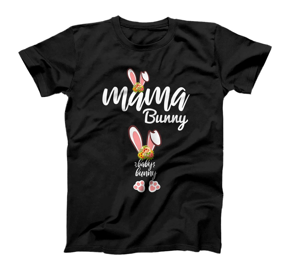 Personalized Womens Mama Bunny Cute Easter Pregnancy Announcement T-Shirt, Women T-Shirt