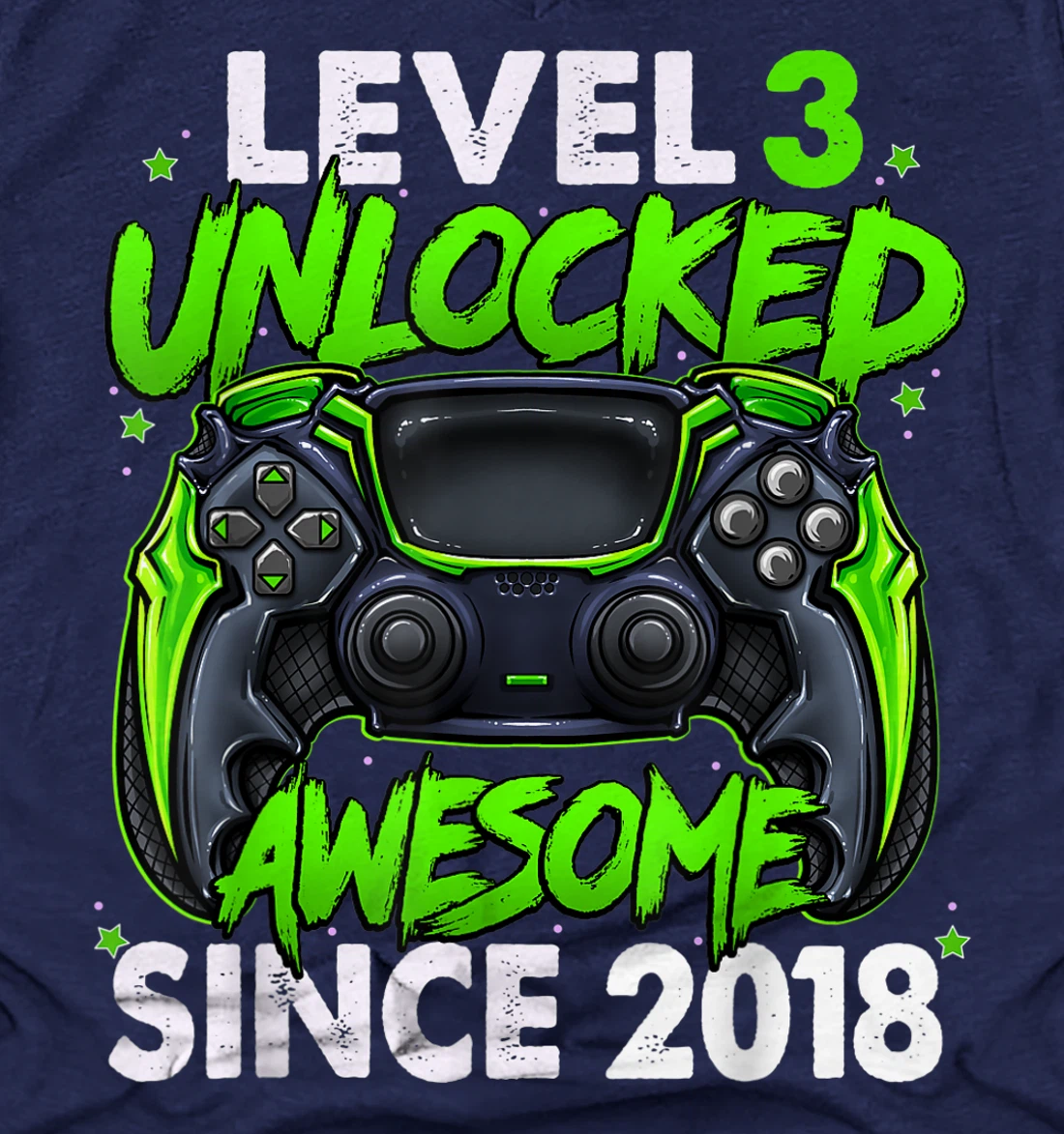 Level 3 Unlocked Awesome Since 2018 3rd Birthday Gaming V Neck T Shirt All Star Shirt