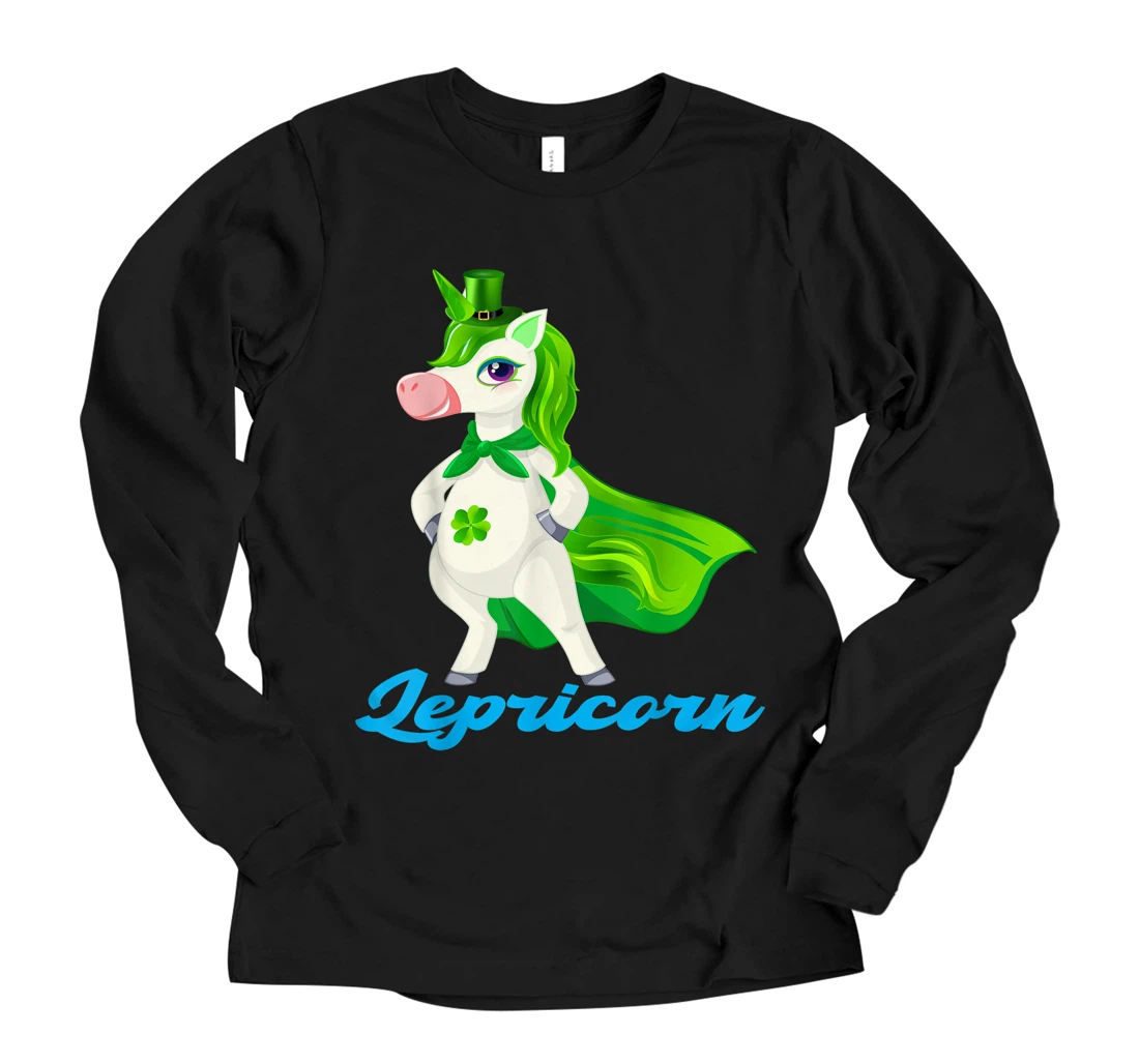 Personalized Lepricorn Shamrock Unicorn St Patrick's Day Funny Birthday Long Sleeve T-Shirt