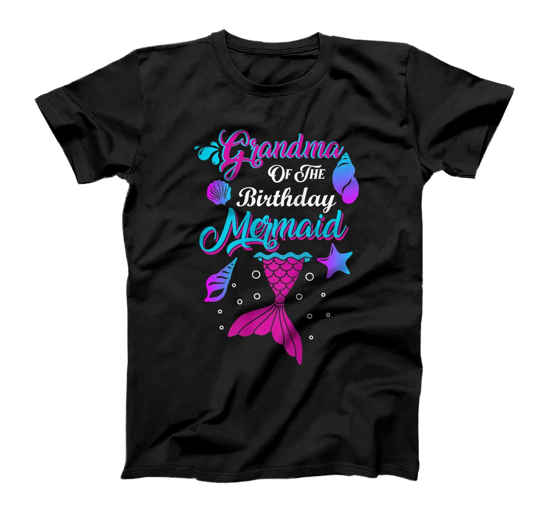 Personalized Womens Funny Grandma Of The Birthday Mermaid Grandma Birthday Party T-Shirt, Women T-Shirt