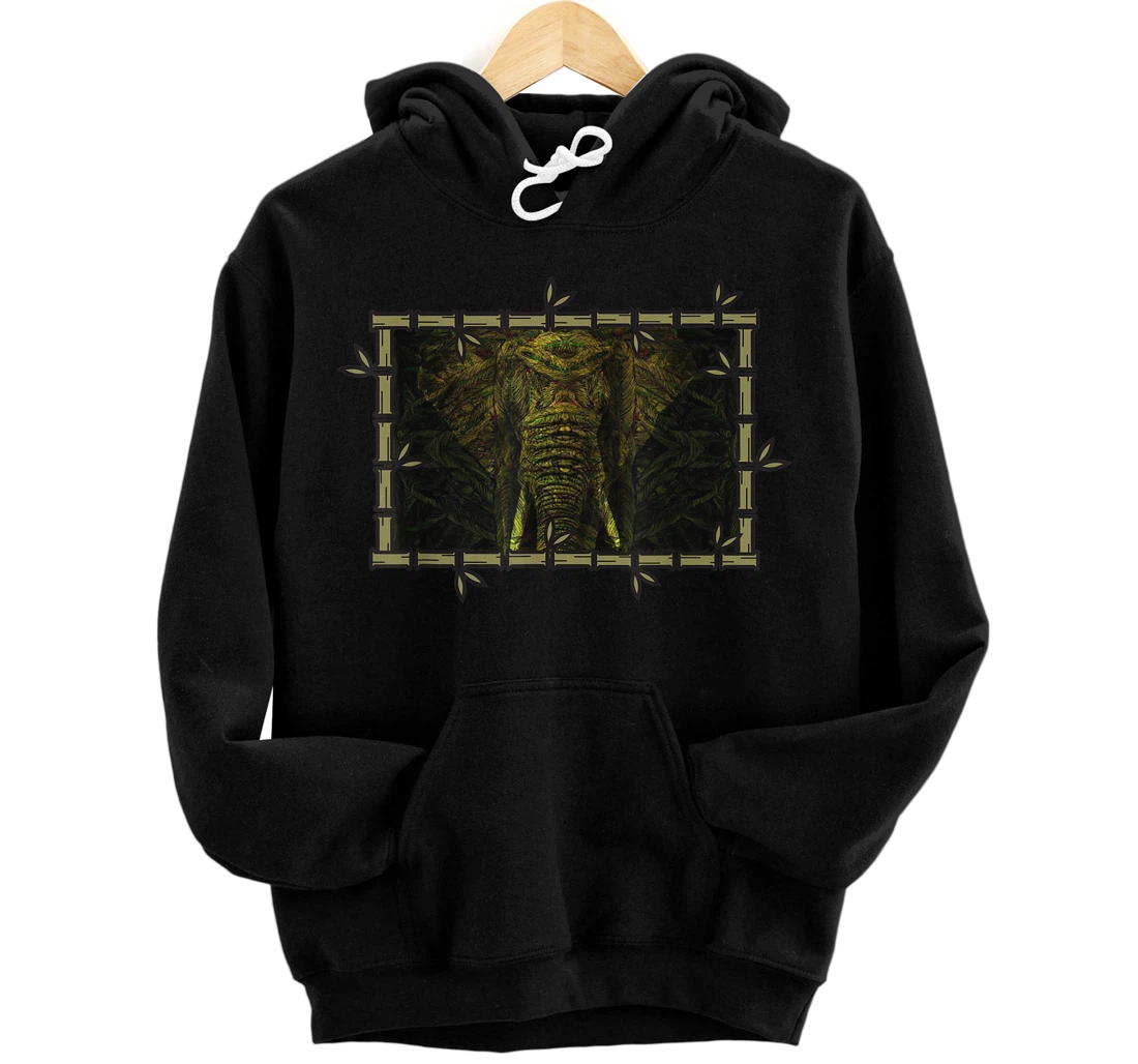 Personalized Green Nature Animal Lover Safari Elephant Pullover Hoodie