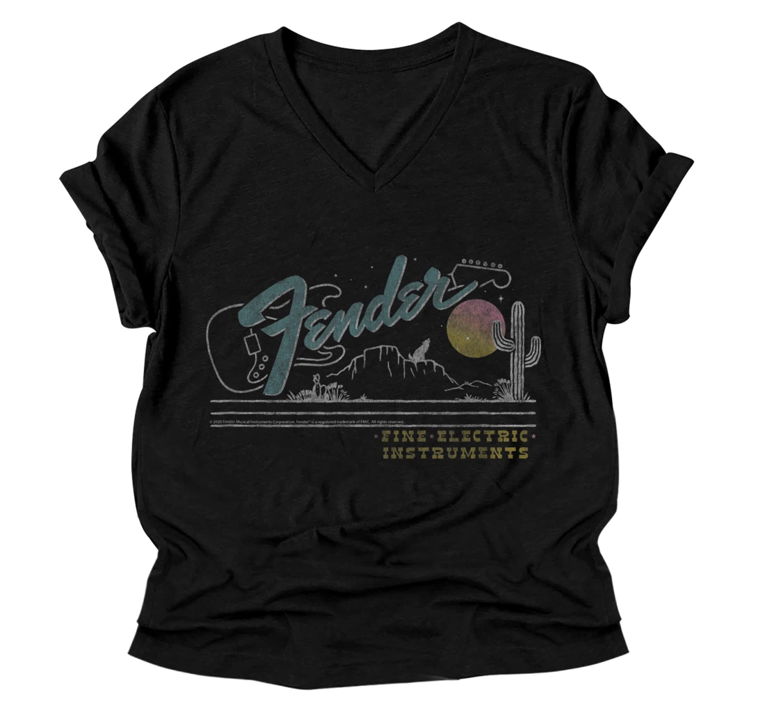 Fender Vintage Desert Logo V-Neck T-Shirt