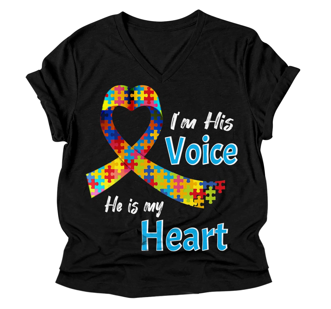 Autism Shirt Autism Awareness V-Neck T-Shirt Autism Mom Shirts women Premium V-Neck T-Shirt