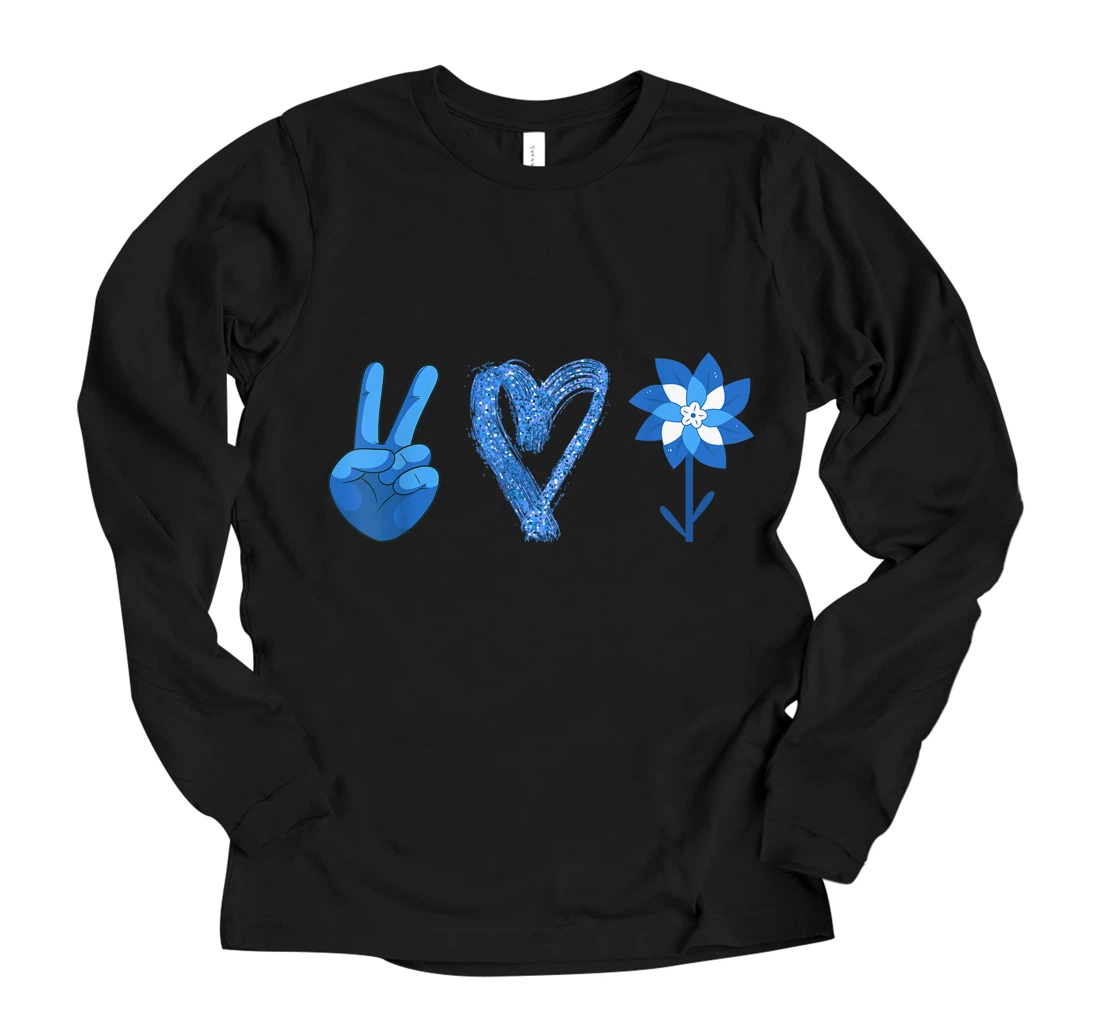 April Child Abuse Awareness Teacher Matching peace love Long Sleeve T-Shirt