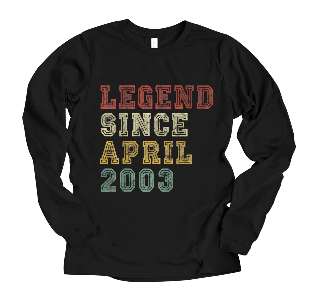 Vintage April 2003 Retro 18 Years Old 18th Birthday Gifts Long Sleeve T-Shirt