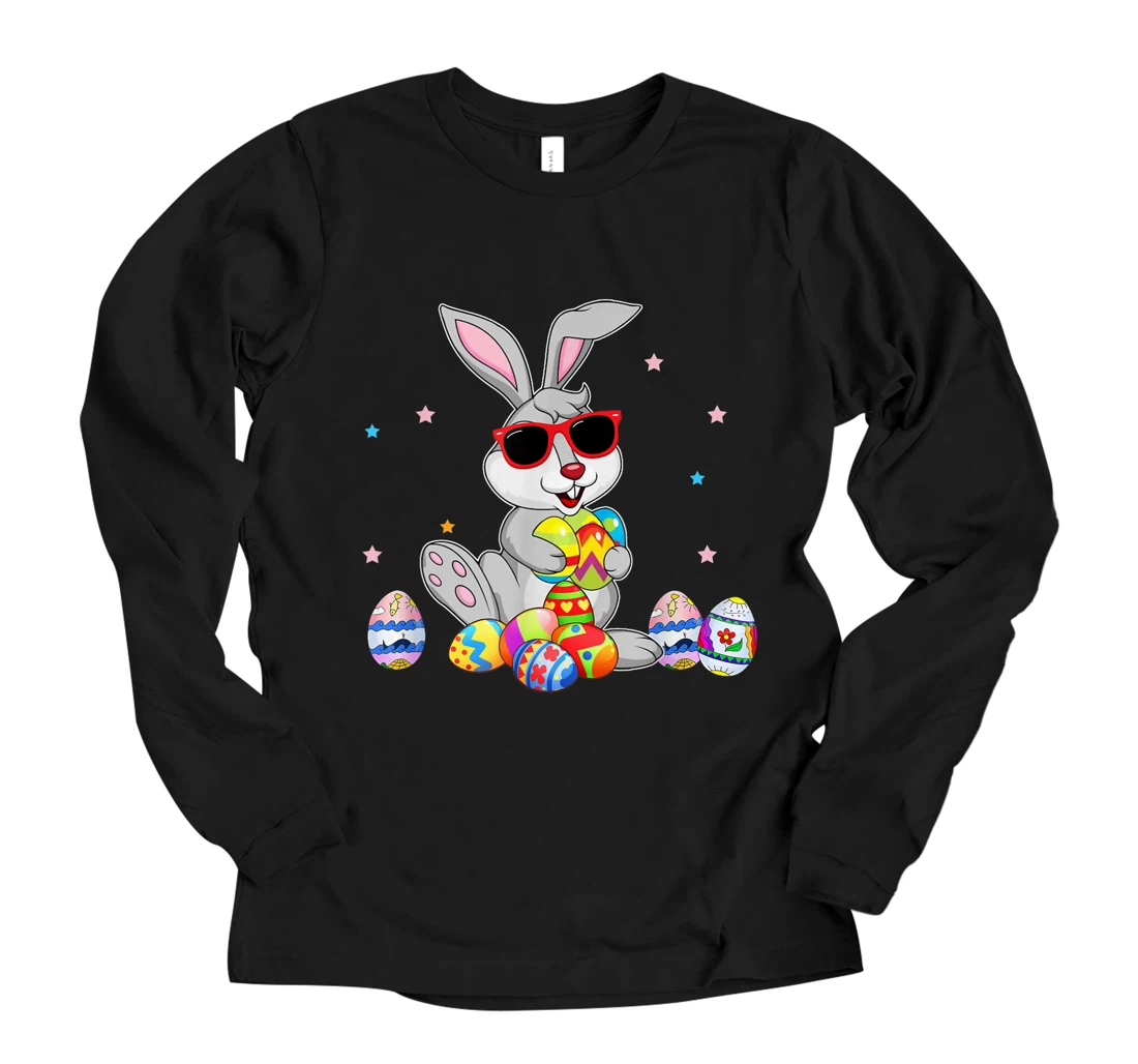 Funny Easter Shirt Girls Boys Toddler Easter Bunny Long Sleeve T-Shirt