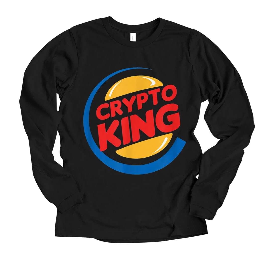 Crypto King - Funny Cryptocurrency Long Sleeve T-Shirt