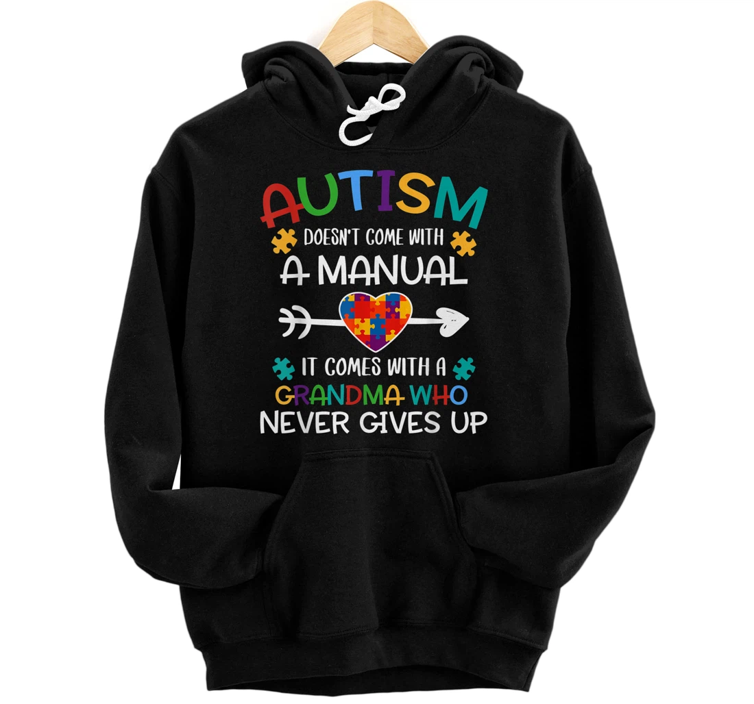Personalized Autism Grandma Love Autistic Kids Autism Awareness Puzzle Pullover Hoodie
