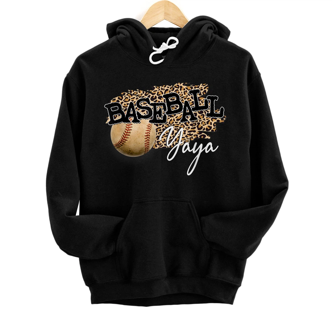 Personalized Baseball Yaya Leopard Mother's Day Pullover Hoodie