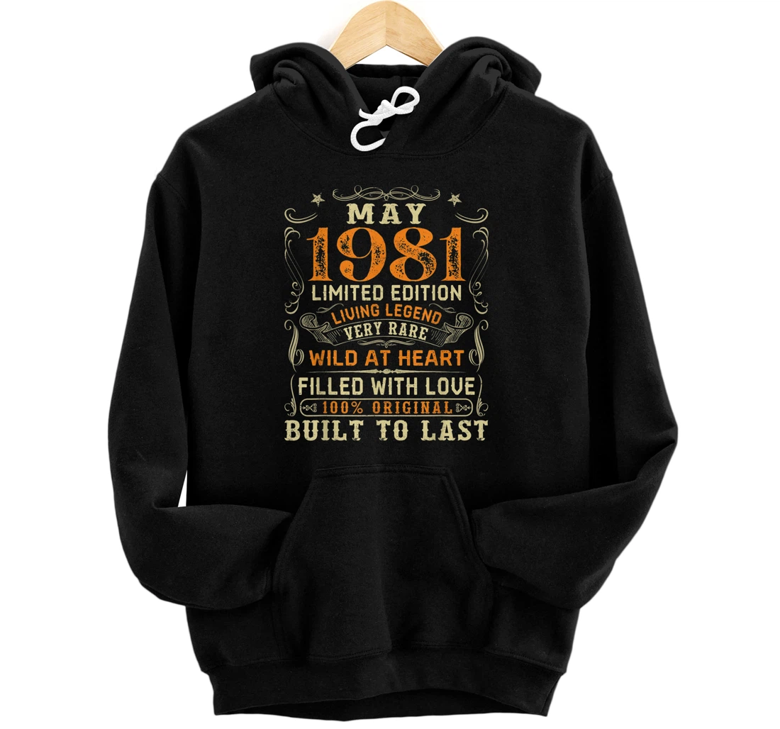Personalized Vintage May 1981 Awesome 40 Yrs Old 40th Birthday Gift Pullover Hoodie