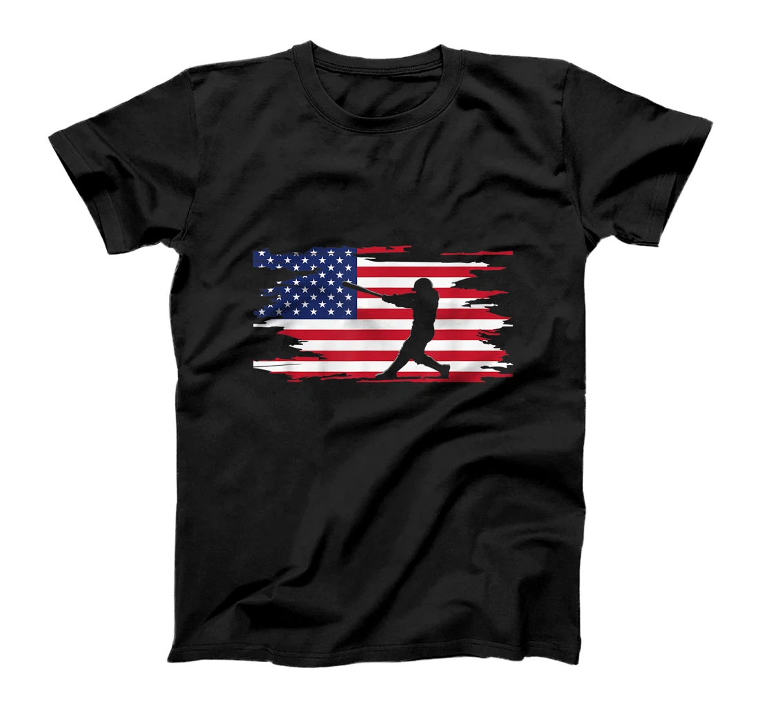 Personalized American Flag Baseball Apparel - Baseball T-Shirt, Kid T-Shirt and Women T-Shirt
