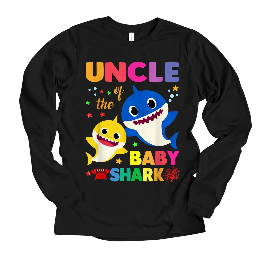 Personalized Uncle Of The Baby Shark Birthday Uncle Shark Long Sleeve T-Shirt
