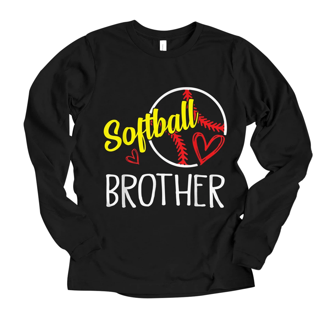Personalized Mens Softball Brother Fathers Day Long Sleeve T-Shirt