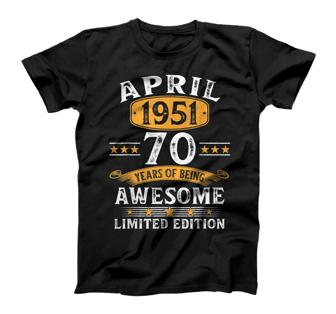 Personalized 70 Year Old Birthday April 1951 Shirt Women 70th Birthday T-Shirt, Women T-Shirt