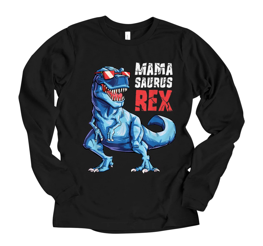 Personalized Mamasaurus T rex Dinosaur Funny Mama Saurus Family Matching Long Sleeve T-Shirt