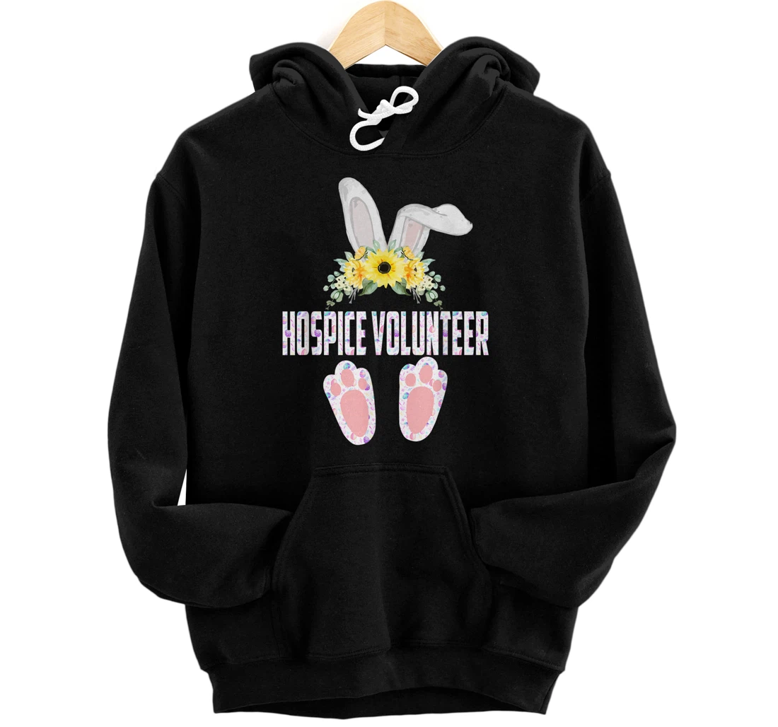 Personalized Hospice Volunteer Sunflowers Bunny Funny Tee For Easter Pullover Hoodie