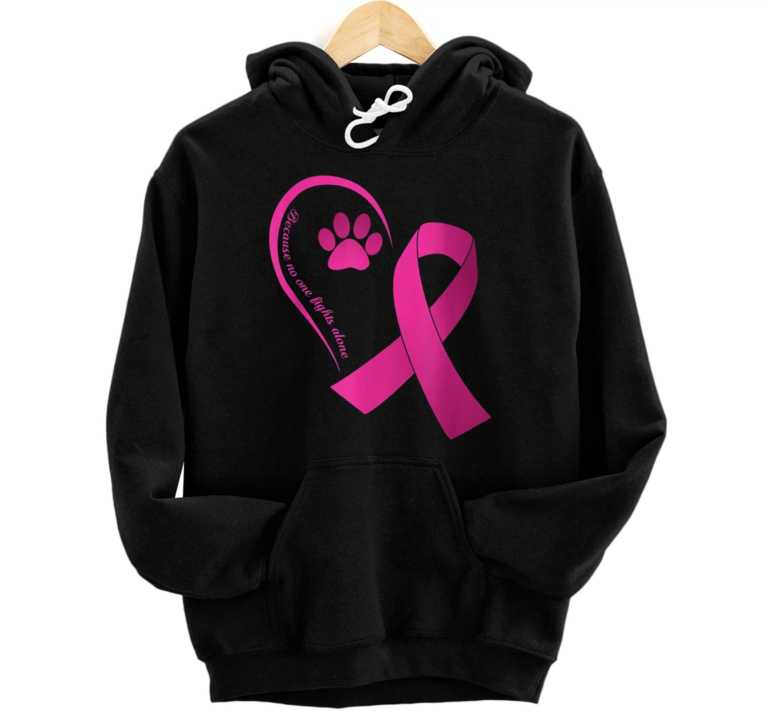 Personalized Dog Paws Heart Breast Cancer Awareness Month Warrior Pullover Hoodie