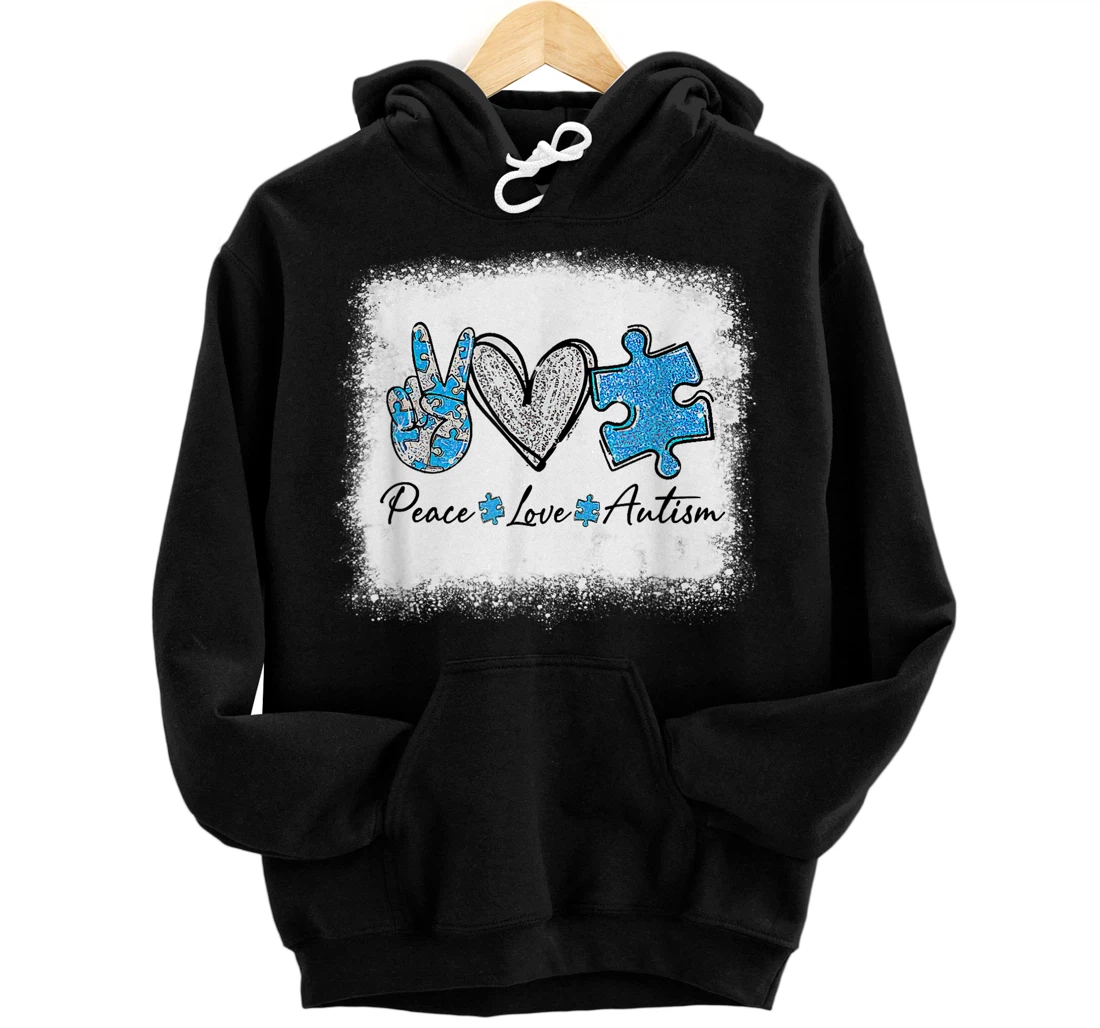 Personalized Peace Love Autism Pullover Hoodie