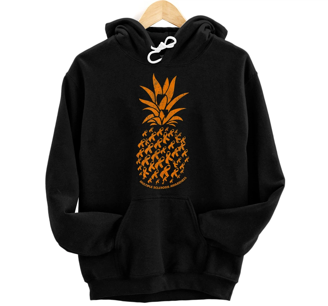 Personalized Pineapple Multiple Sclerosis Awareness Costume Ribbon Pullover Hoodie