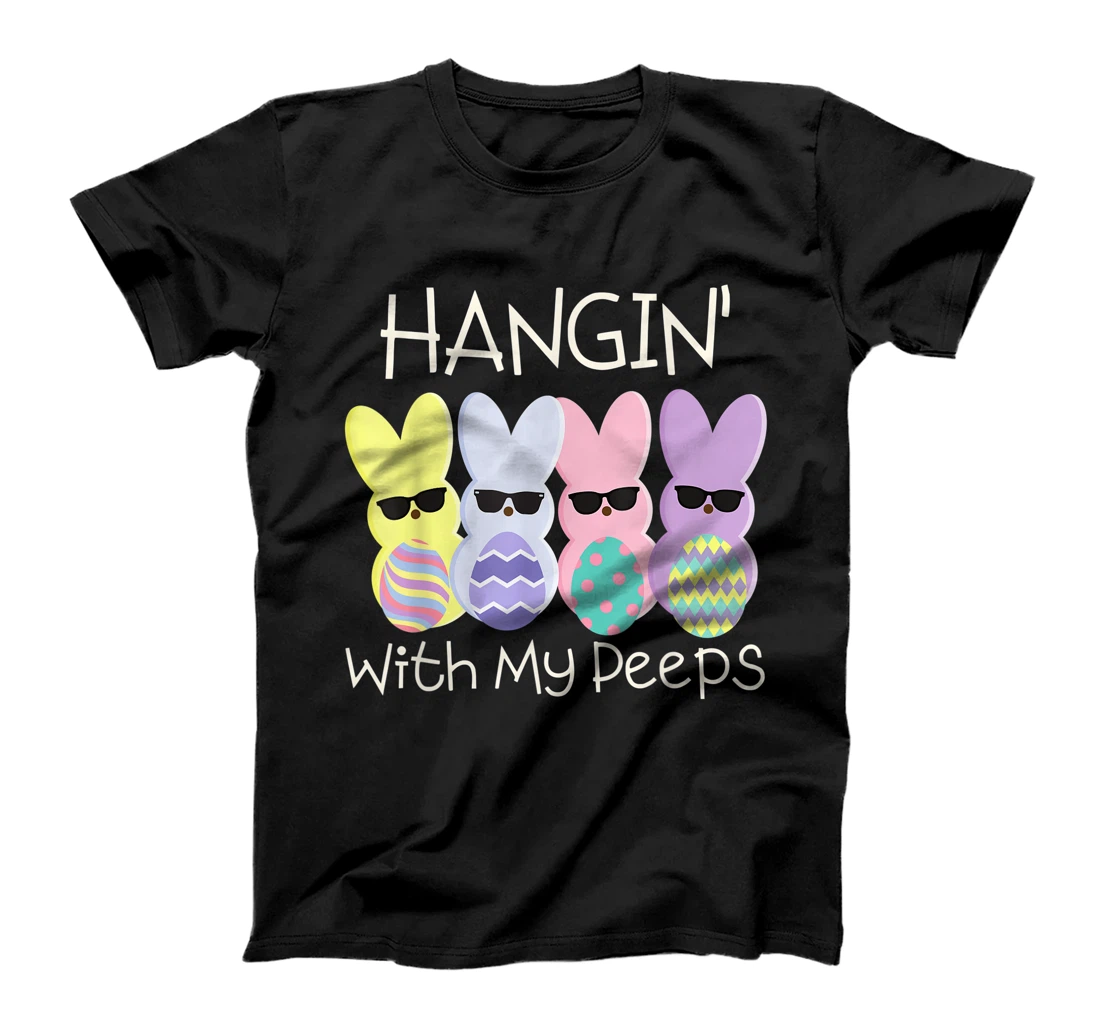 Personalized Hangin With My Peeps Cute Bunny Easter Family T-Shirt, Kid T-Shirt and Women T-Shirt