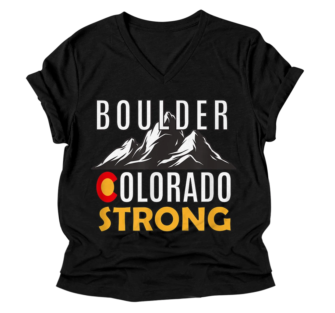 Boulder Colorado Strong V-Neck T-Shirt