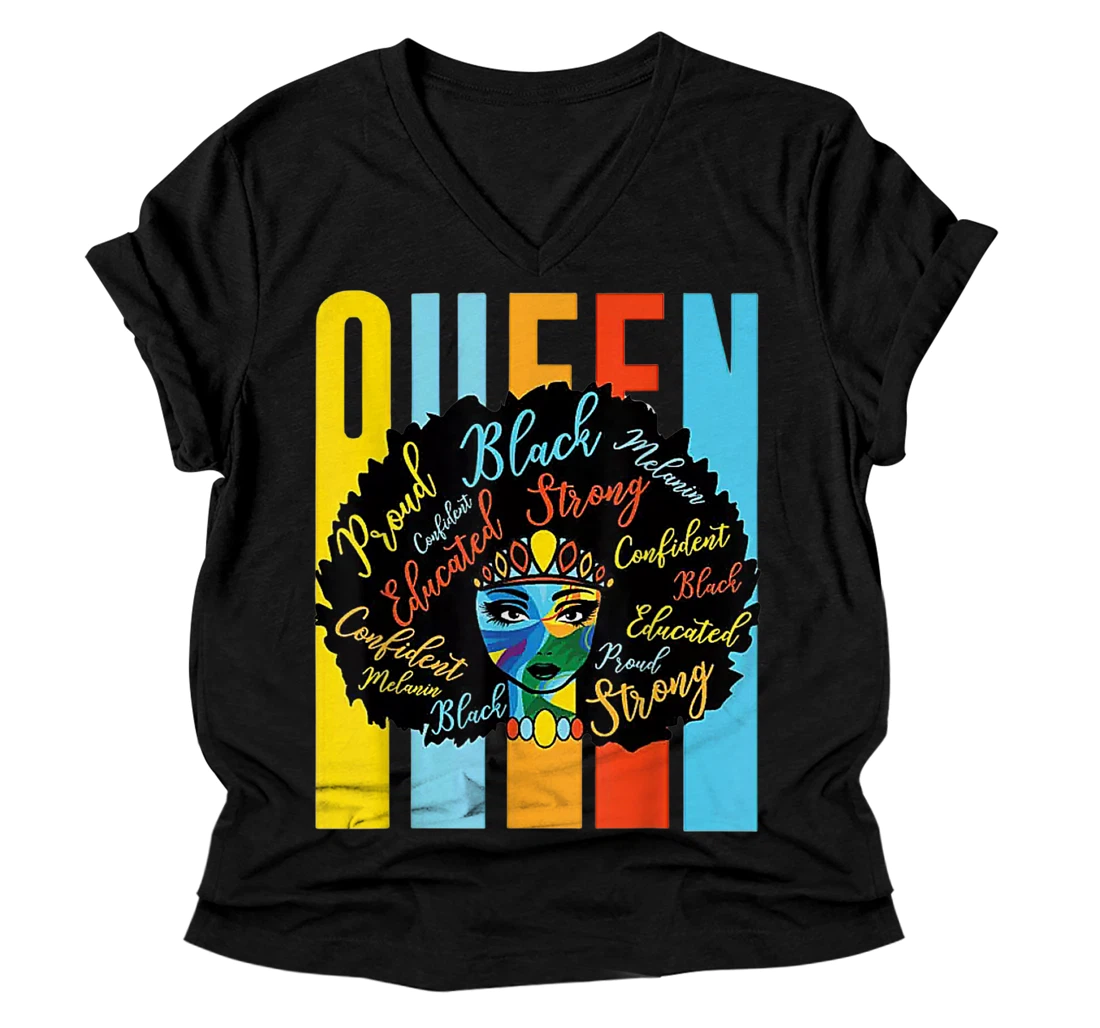 Melanin Queen V-Neck T-Shirt